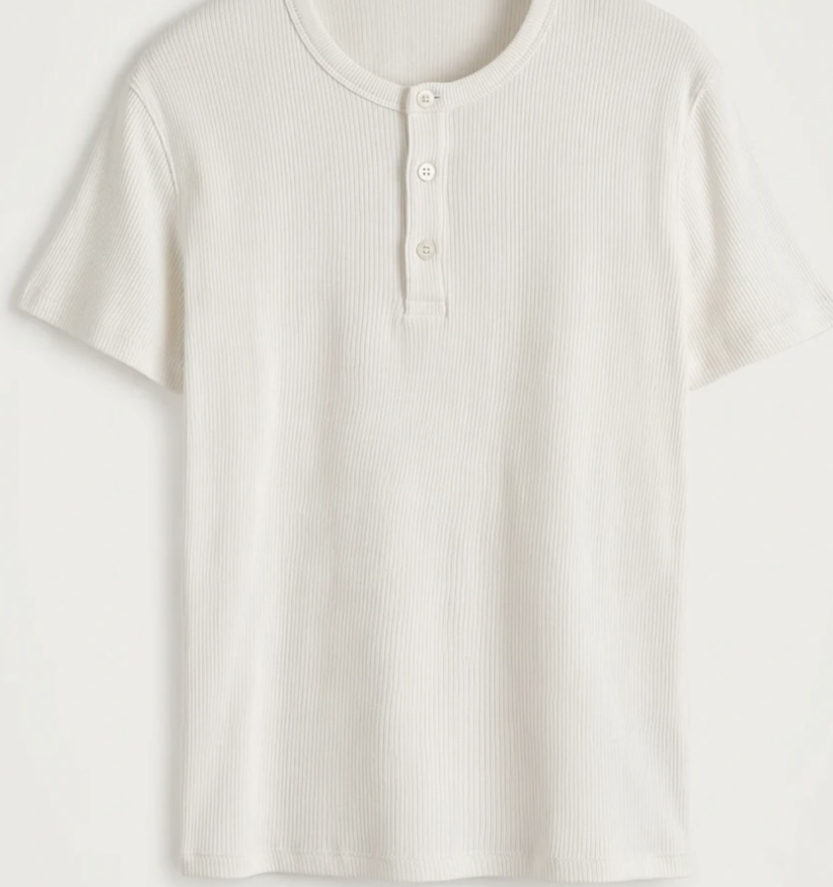 Ribbed Henley T-Shirt